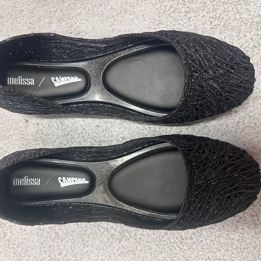 Melissa Black Textured Flats